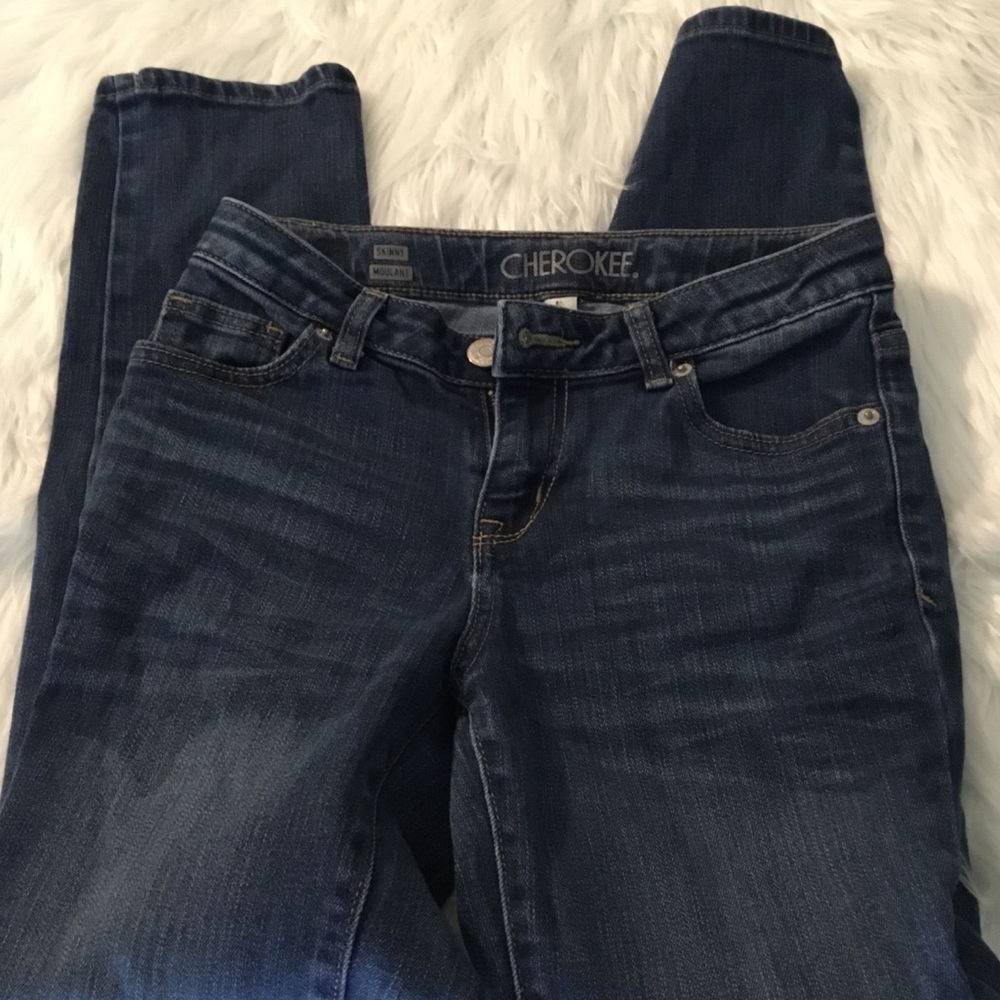 Girls size 12 dark denim blue jeans
